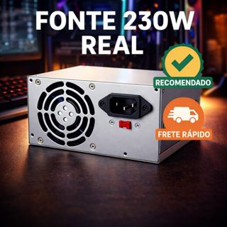 Fonte ATX 230W Real Bivolt Chaveada Silenciosa para PC Desktop com Conectores SATA IDE em Oferta na Shopee