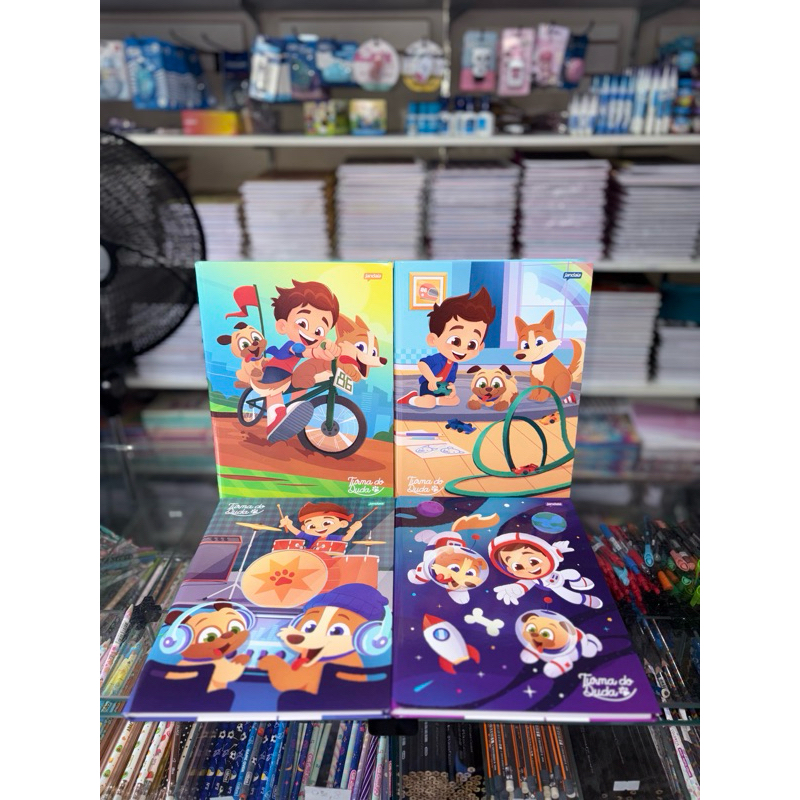 Kit 4 Cadernos Grande Turma do Duda Brochurao Capa Dura Masculino - Jandaia (80 folhas) em Oferta na Shopee