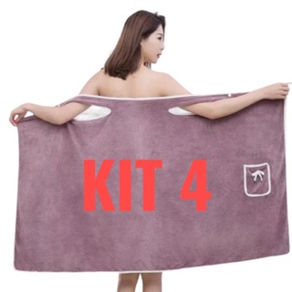 1-4 Toalhas de banho de secagem rápida para mulheres e meninas, roupões de banho JH em Oferta na Shopee