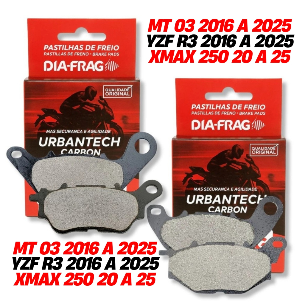 Kit Pastilhas de Freio Mt 03 / Yzf R3 / Xmax 250 Diafrag