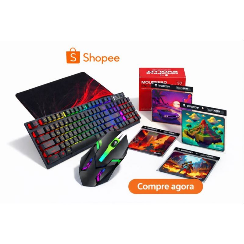 Kit Gamer: Teclado Semi Mecânico RGB + Mouse RGB Óptico + Mouse Pad  Profissional, PC, Not, Xbox,Ps5