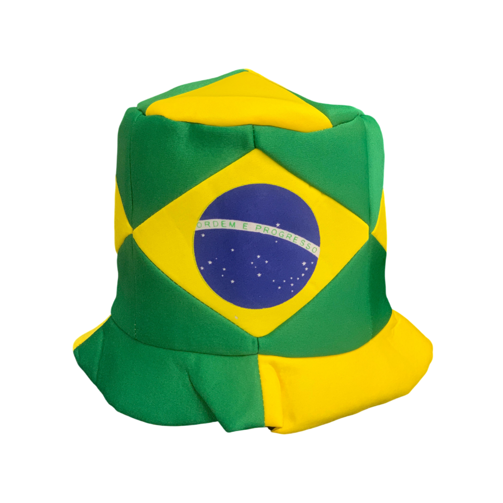 Chapéu Cartola Do Brasil Tecido Verde, Azul E Amarelo Copa Do Mundo 2026