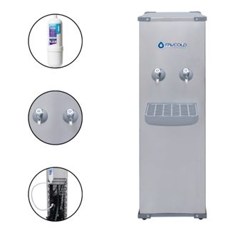 Bebedouro Industrial De Água 25 Litros 2 Torneiras Geladas Purificador Total Inox De Coluna + Filtro em Oferta na Shopee