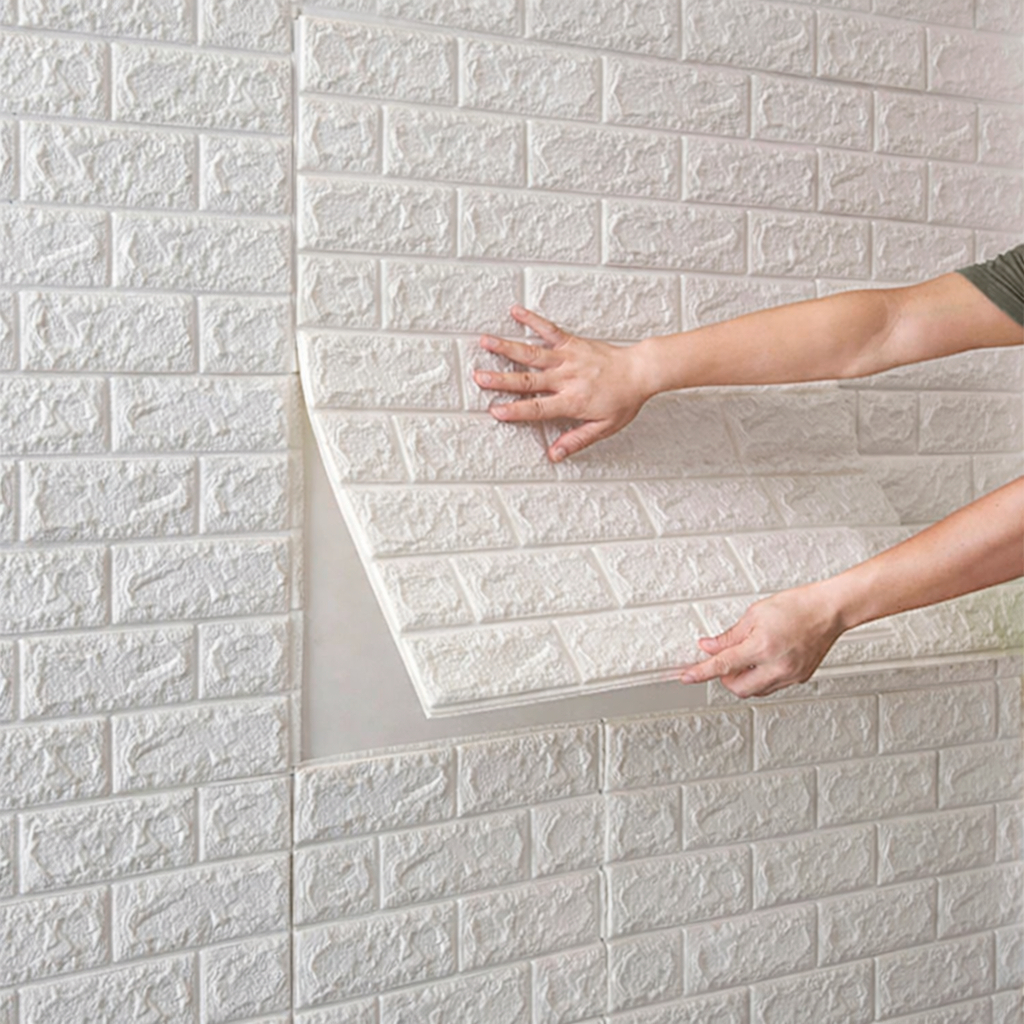 Kit com 10/20/30 Placas 3D Adesivo de Parede Tijolinho Branco Alto Relevo - Envio Full - Decoração Moderna em Oferta na Shopee
