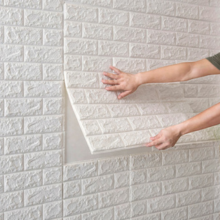 Kit com 10/20/30 Placas 3D Adesivo de Parede Tijolinho Branco Alto Relevo - Envio Full - Decoração Moderna em Oferta na Shopee