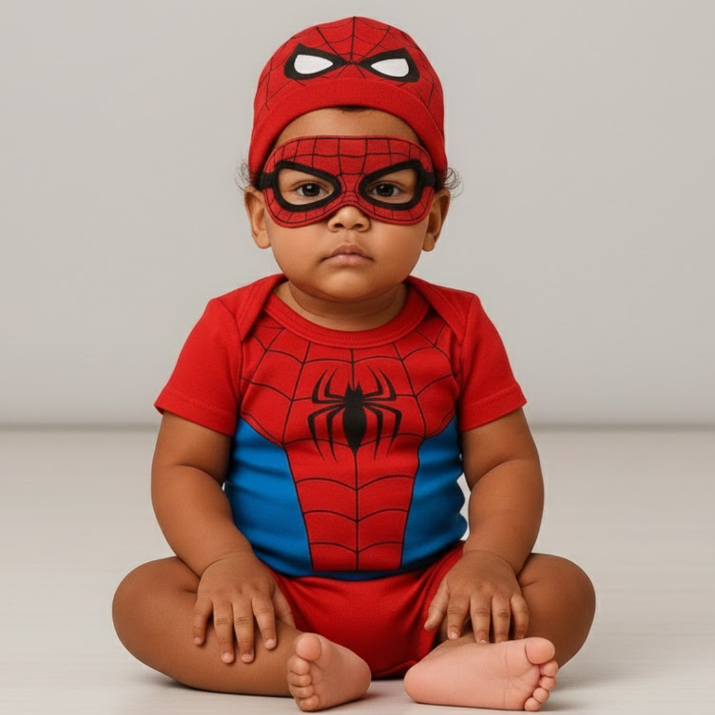 Body Bebê Infantil Mêsversário Temático Homem Aranha Super Confortável Linha Premium
