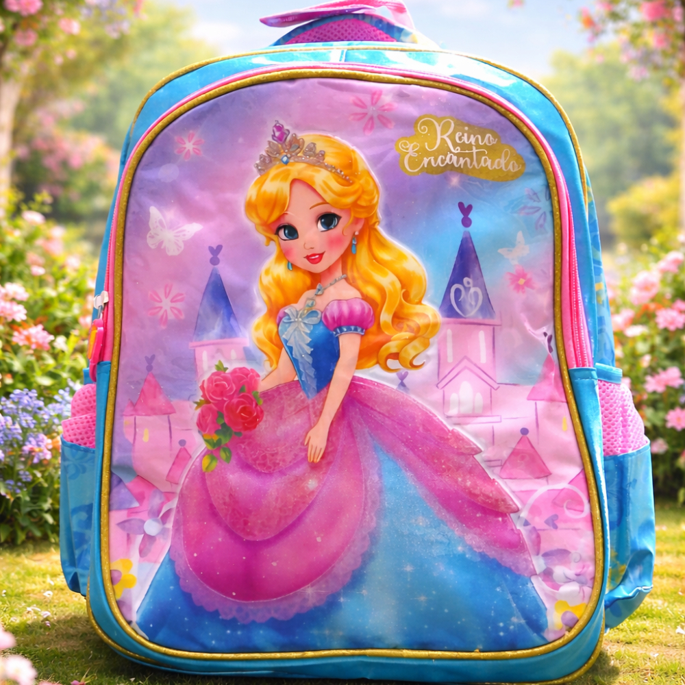 Mochila Infantil Escolar de Princesas e Bailarina Menina Bolsa de Costas e Rodinha com Estilo