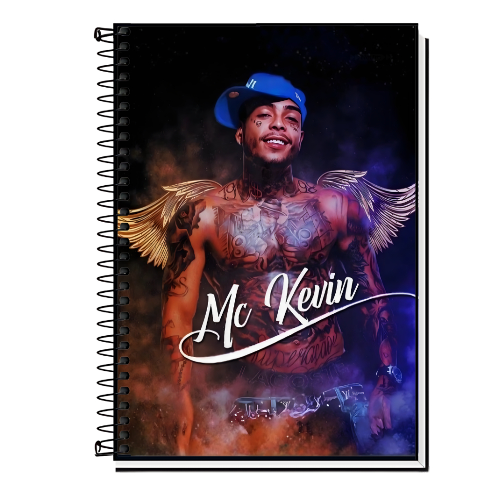 Caderno MC Kevin | Para Fãs de Verdade | Ícone do Funk | Capa Dura & Espiral Resistente – 1,10,15 ou 20 Matérias |Música em Oferta na Shopee
