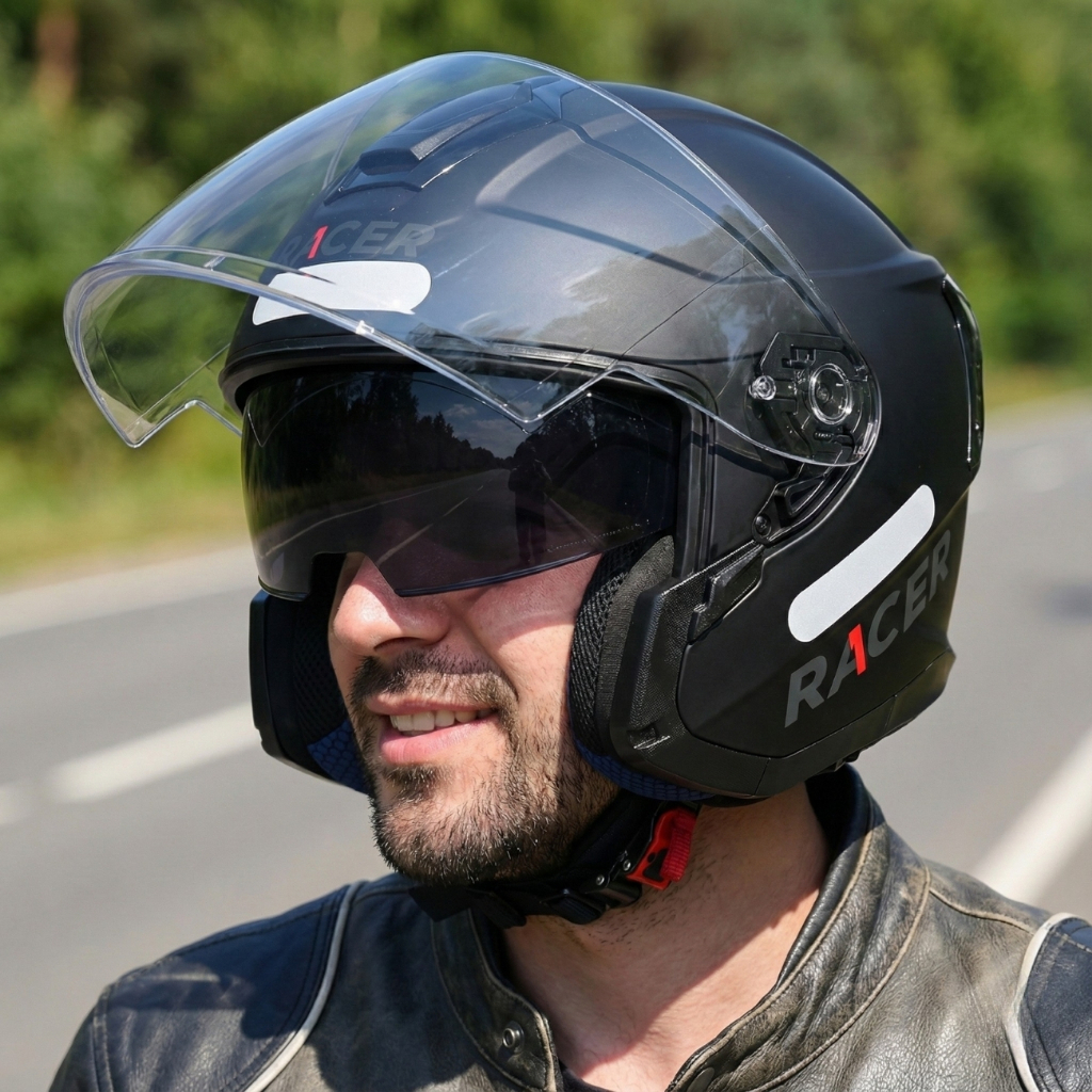 Capacete Aberto Racer1 Rc3 Wind-R Monocolor Preto Fosco em Oferta na Shopee