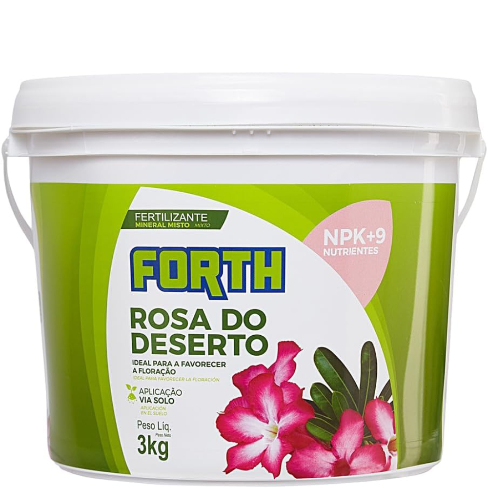Adubo Forth Rosa do Deserto 3kg Fertilizante Floração Vaso E Jardim