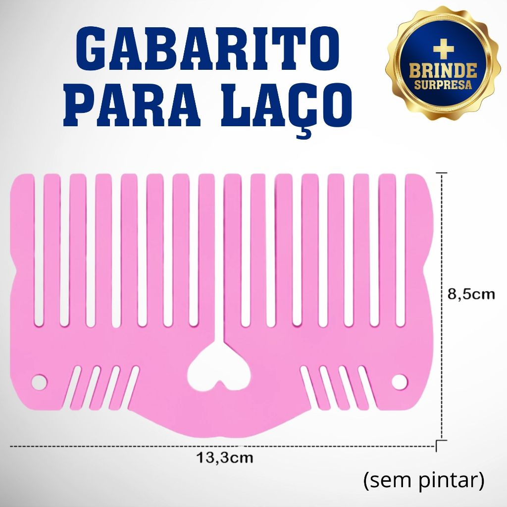 Gabarito para Laço Fácil 13,3cm - Molde Pente Rosa para Laços Perfeitos + Brinde Surpresa