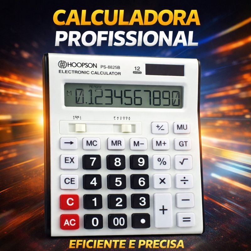 Calculadora Grande de Mesa com Memória 12 Dígitos Visor grande Ideal para Escritório e Escola em Oferta na Shopee