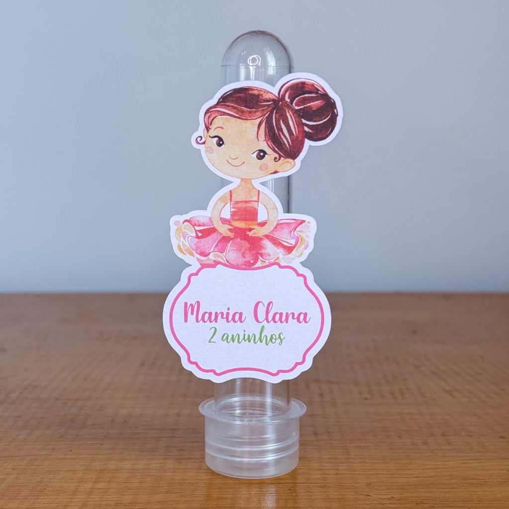Kit Apliques para Tubete Personalizados BAILARINA AQUARELA Lembrancinha Festa Aniversário