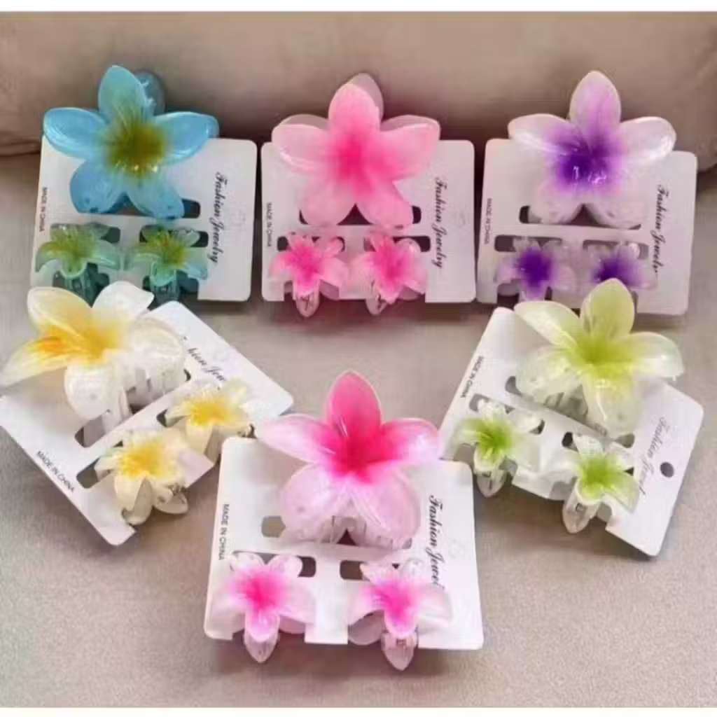 Kit 3 Presilha De Cabelo Flor Estilo Havaiano Piranha Grampo De Garra de Cabelo em Oferta na Shopee