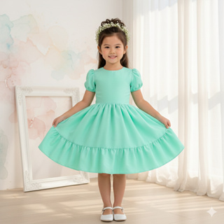 Vestido Manga Bufante Fofo Natal Presente Ano Novo Luxo Infantil Blogueira Mini Diva Aniversário em Oferta na Shopee