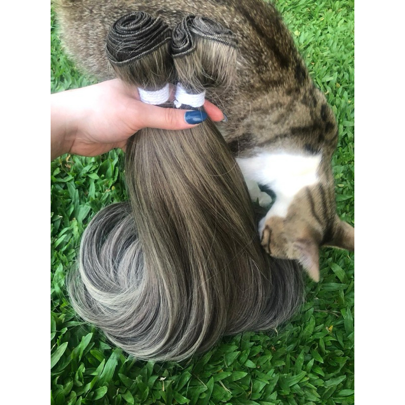 Cabelo russo semi humano ✨75cm 200g✨mega hair loiro mechas luzes aplique fibra russa premium cabelo orgânico bio humano