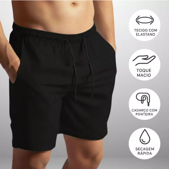 Shorts masculinos Tactel Elastano Estilo fashion masculino de fábrica