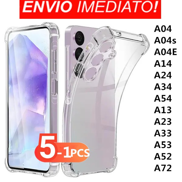 Capa protetora de espaço transparente para Samsung Galaxy A04/A04s/A04E/A14 /A24/A34/A54/A13/A23/A33/A53/A52/ A72