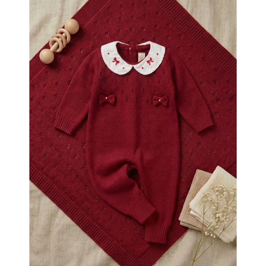 Saída Maternidade Menina Tricô Luxo Macacão e Manta Tricot Roupa de Bebe Menina