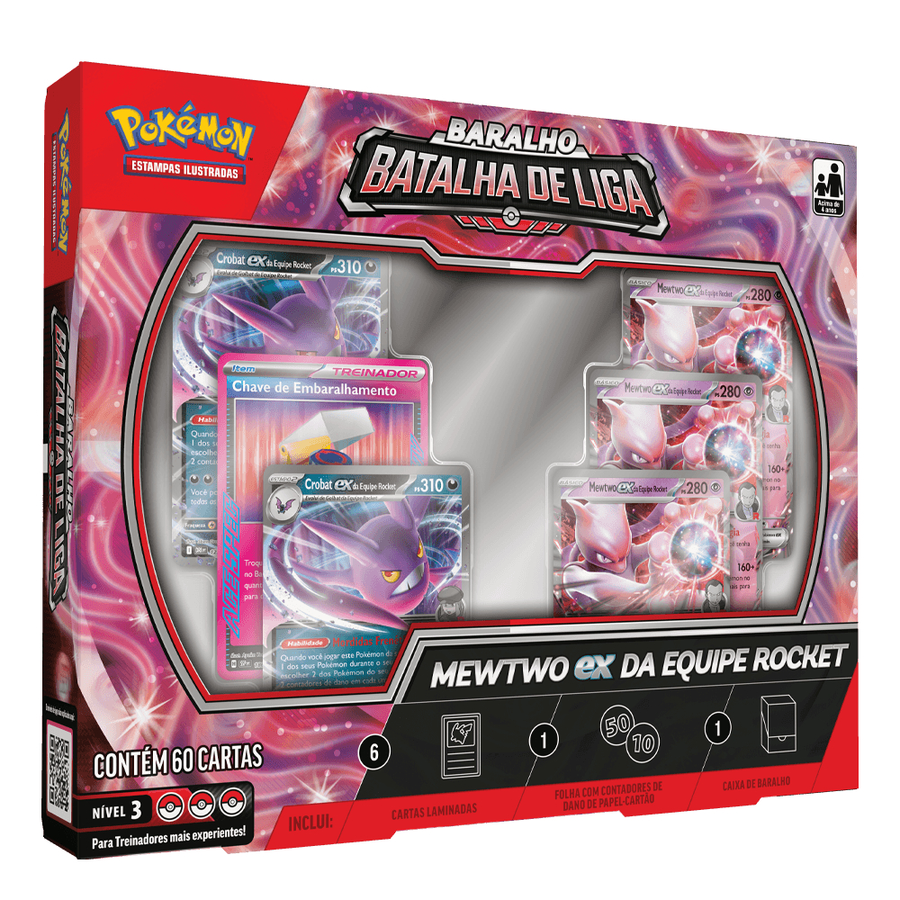 Deck Baralho Batalha de Liga Mewtwo Ex da Equipe Rocket - Pokémon TCG em Oferta na Shopee