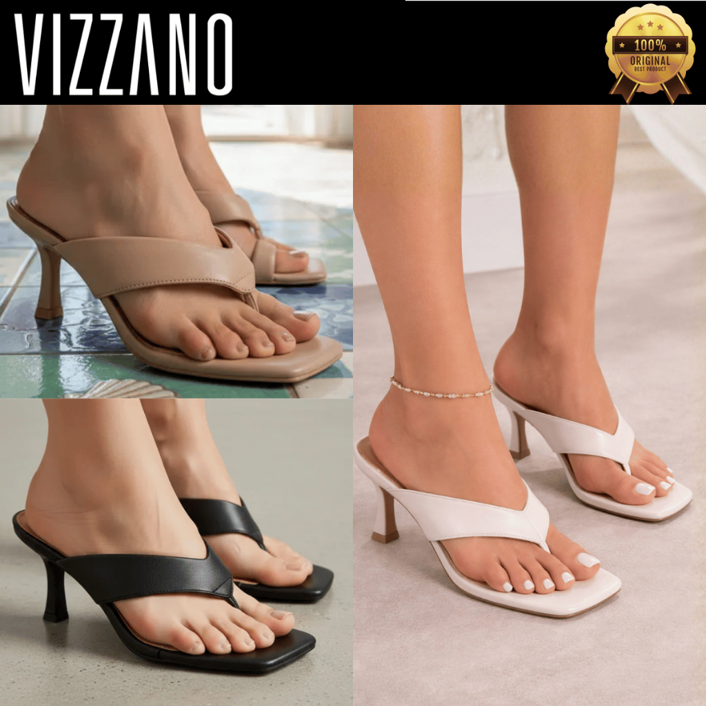 Sandália Vizzano Feminina Salto Taça Alto Fino Tamanco Elegante Social Bico Quadrado Original