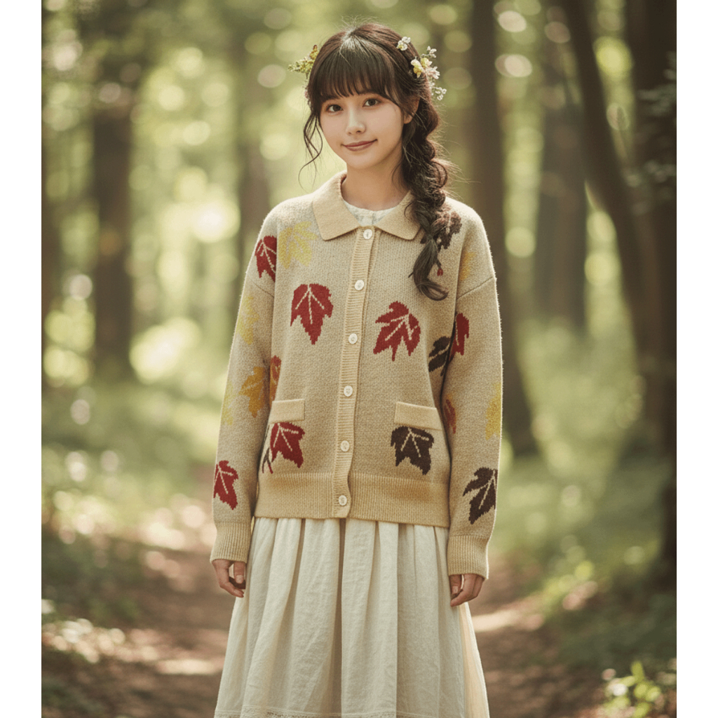 cardigan casaco mori fofo bege colegial japones coreano romwe fofinho harajuku fairycore camponesa