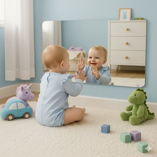 Espelho Montessoriano Infantil Seguro em Acrílico Quarto Sala Diversos Tamanhos em Oferta na Shopee