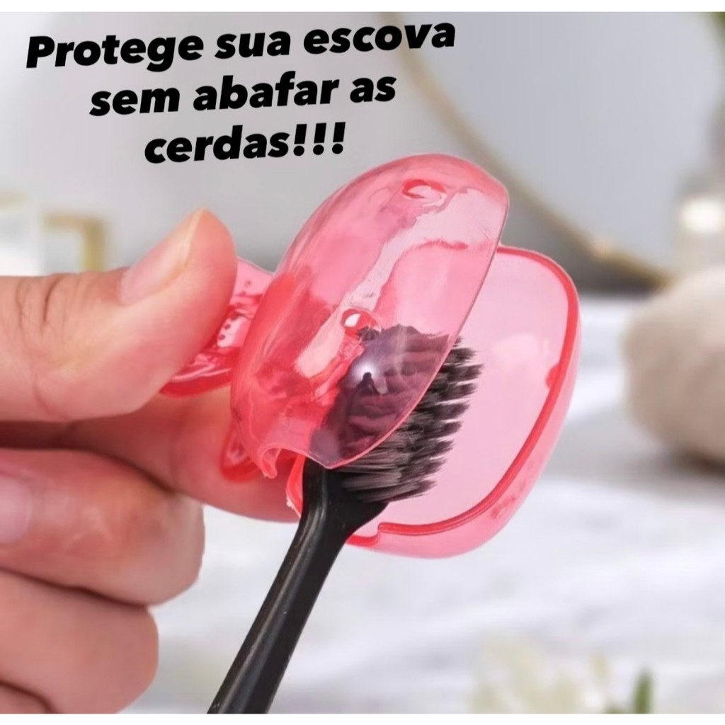 Imagem Protetor Ventilado Para Escova De Dente - Kit Capa 2 ou 3 Cores - Higiene  P/ Casa, Viagem, Bolsa.