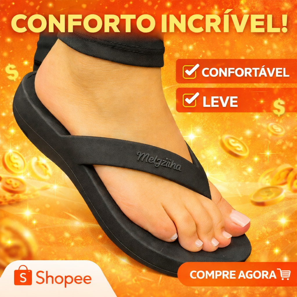 Chinelo Plataforma Nuvem Melzinha Feminino – Super Confortável, Leve, Ortopédico e Massageador em Oferta na Shopee
