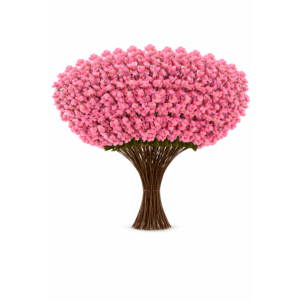 30 Buques Pessegueira Flor Cerejeira Artificial 6 Galhos