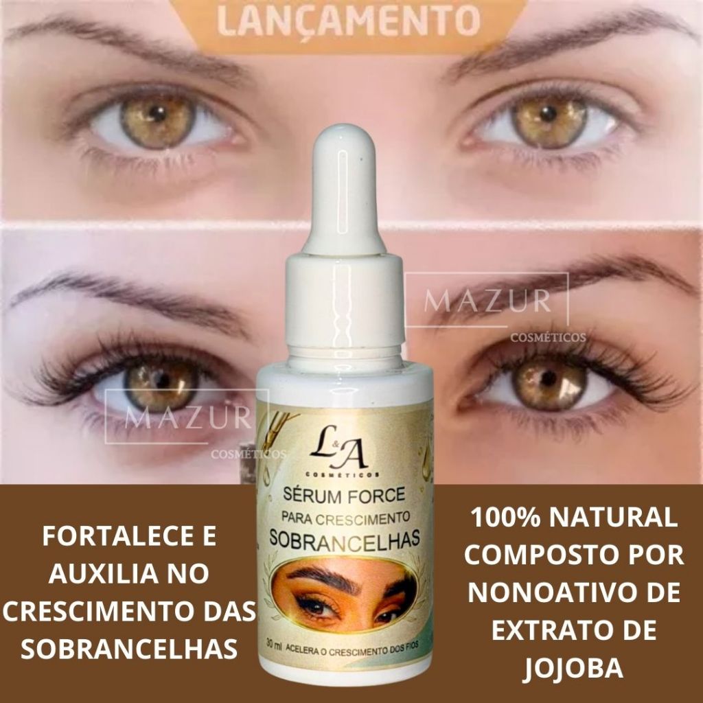 Sérum Acelerador de Crescimento para Sobrancelhas Incolor Mascara Crescimento Fortalecimento