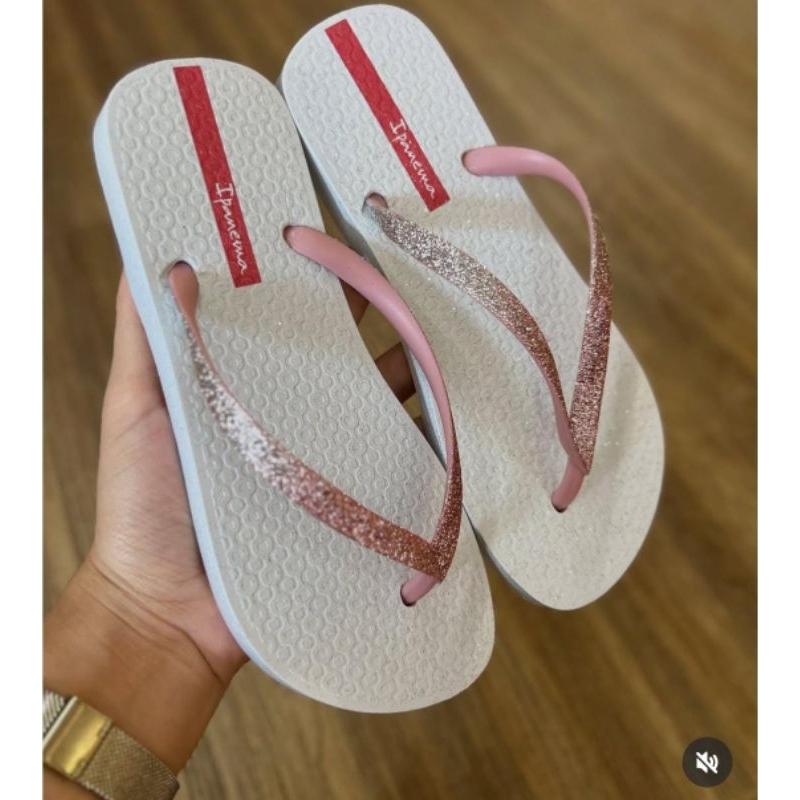 chinelo rasteira ipanema Power glitter original tendência