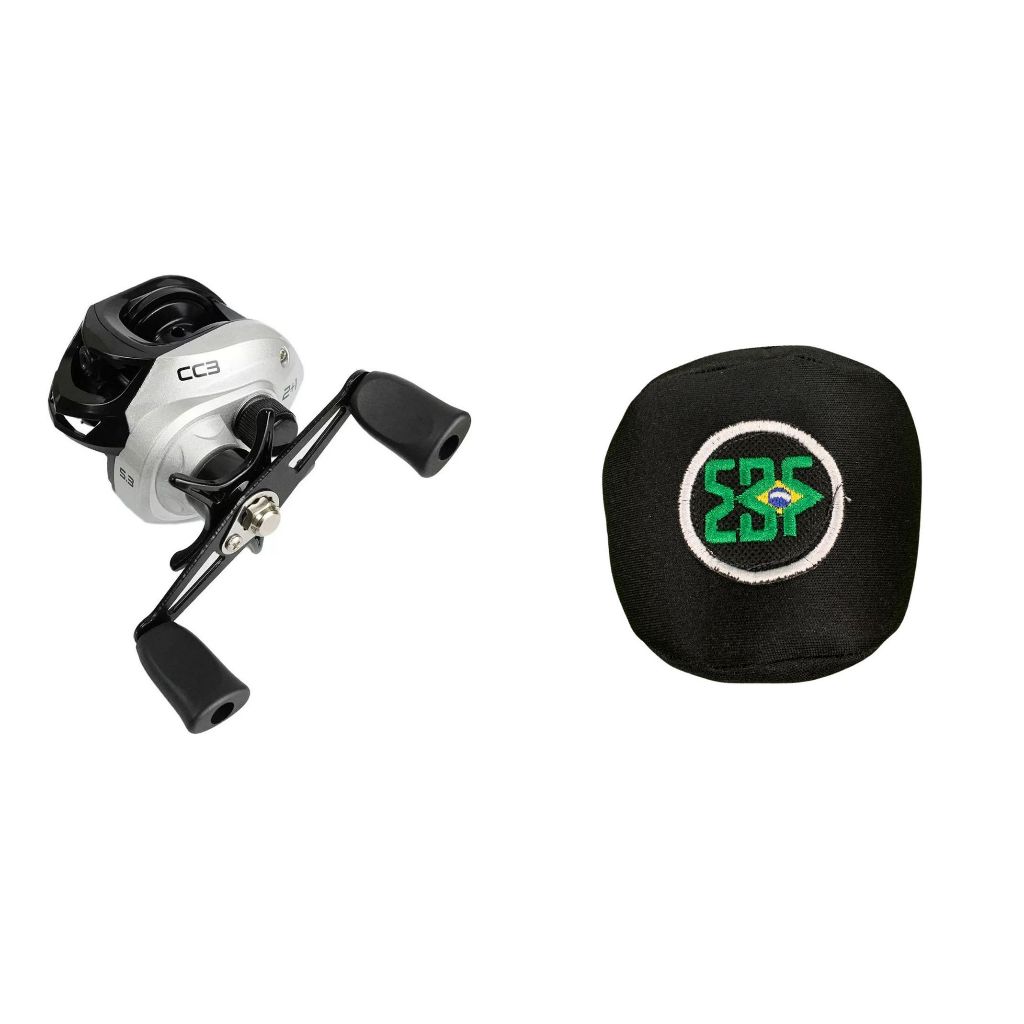 Kit Carretilha Voxxi CC3 e Capa Porta Carretilha Pesca Perfil Baixo Ebf Neoprene Carretilha + Capa protetora