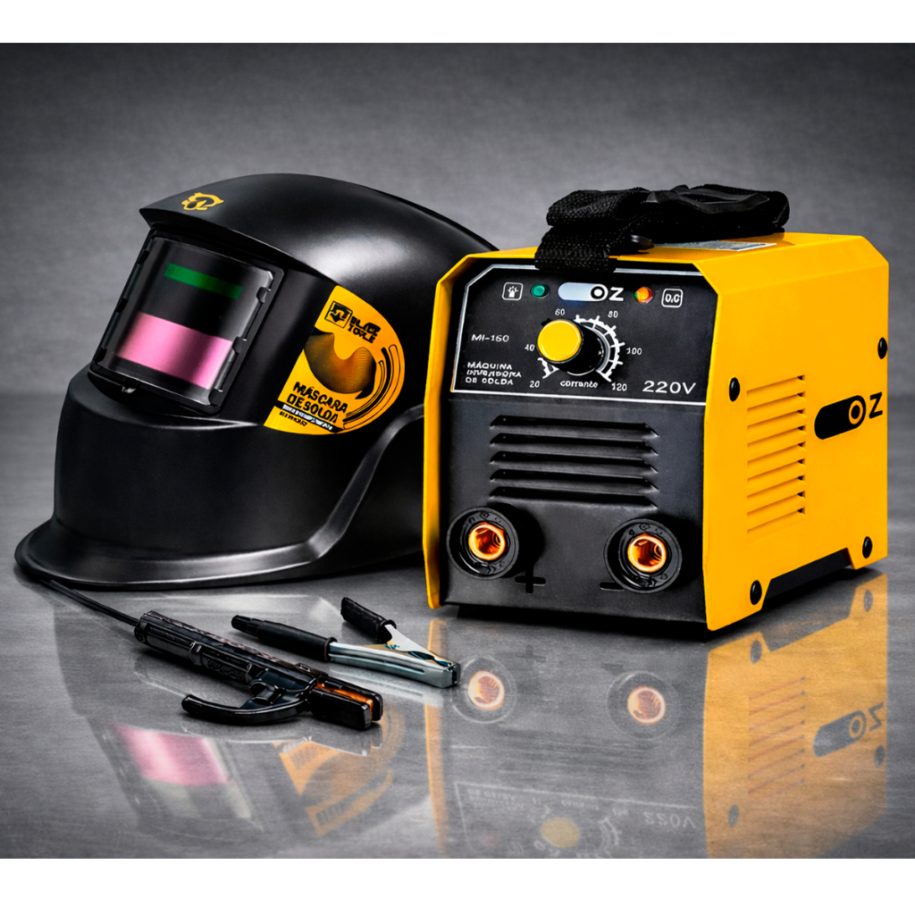 Maquina De Solda Inversora Eletrica Portátil Mma + Mascara