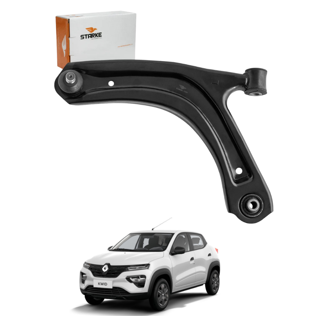 Bandeja Inferior Completa Lado Esquerdo Com Bucha Pivô Kwid 2017 Até 2023