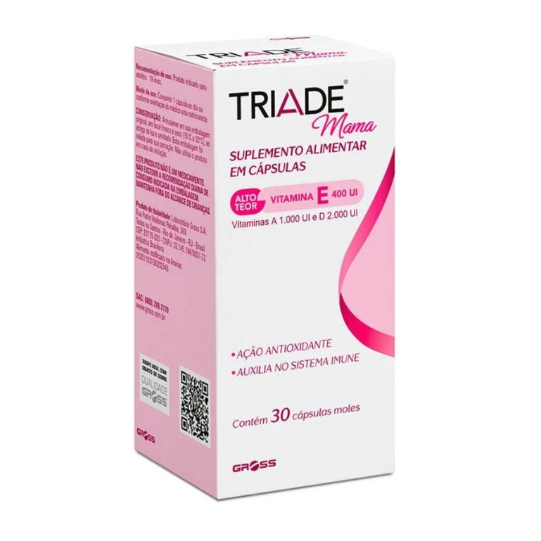 Suplemento Alimentar Triade Mama 30 Cápsulas Moles em Oferta na Shopee