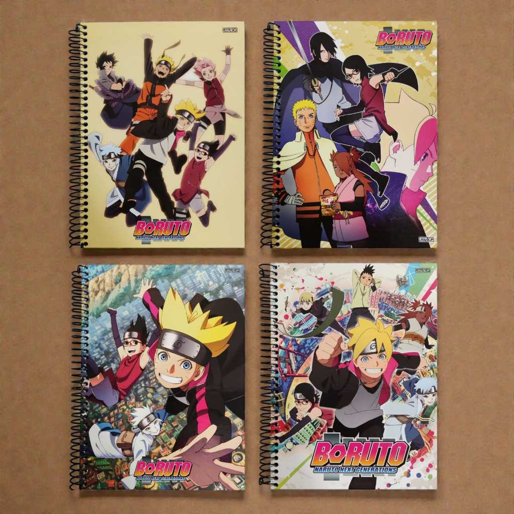 Caderno 10 Matérias Universitário Boruto - Naruto 160 Folhas - Com Adesivos - SD
