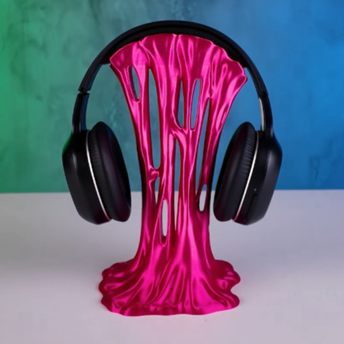 Suporte para Headset Gamer Rosa PC Videogame 3D