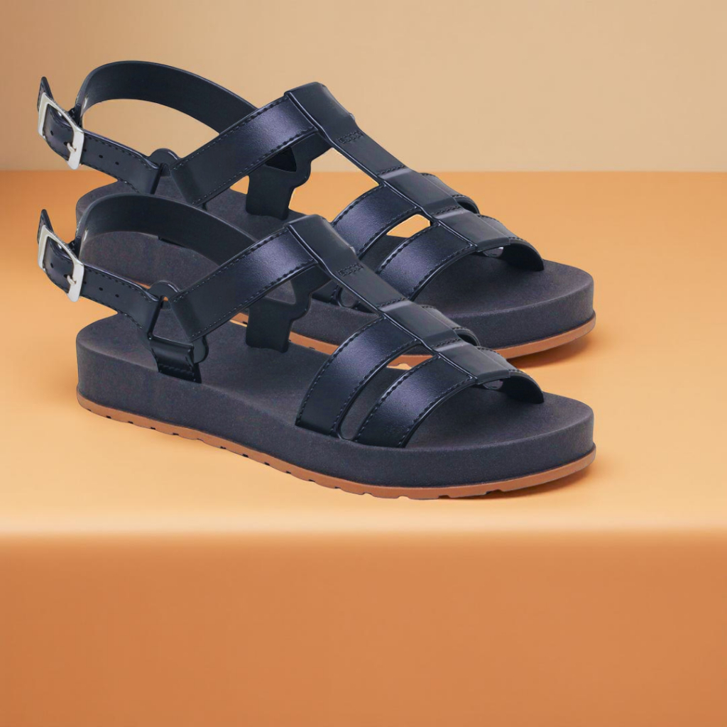 Sandália Adulta Moda Feminina Bege/Preto | Versátil Para Qualquer Ocasião - Micha Concept Store