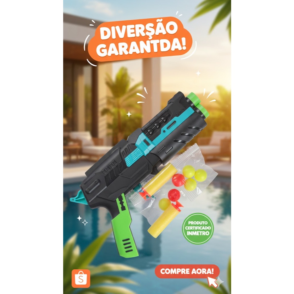 Pistolas de Brinquedo infantil Arminha Atira Dardos