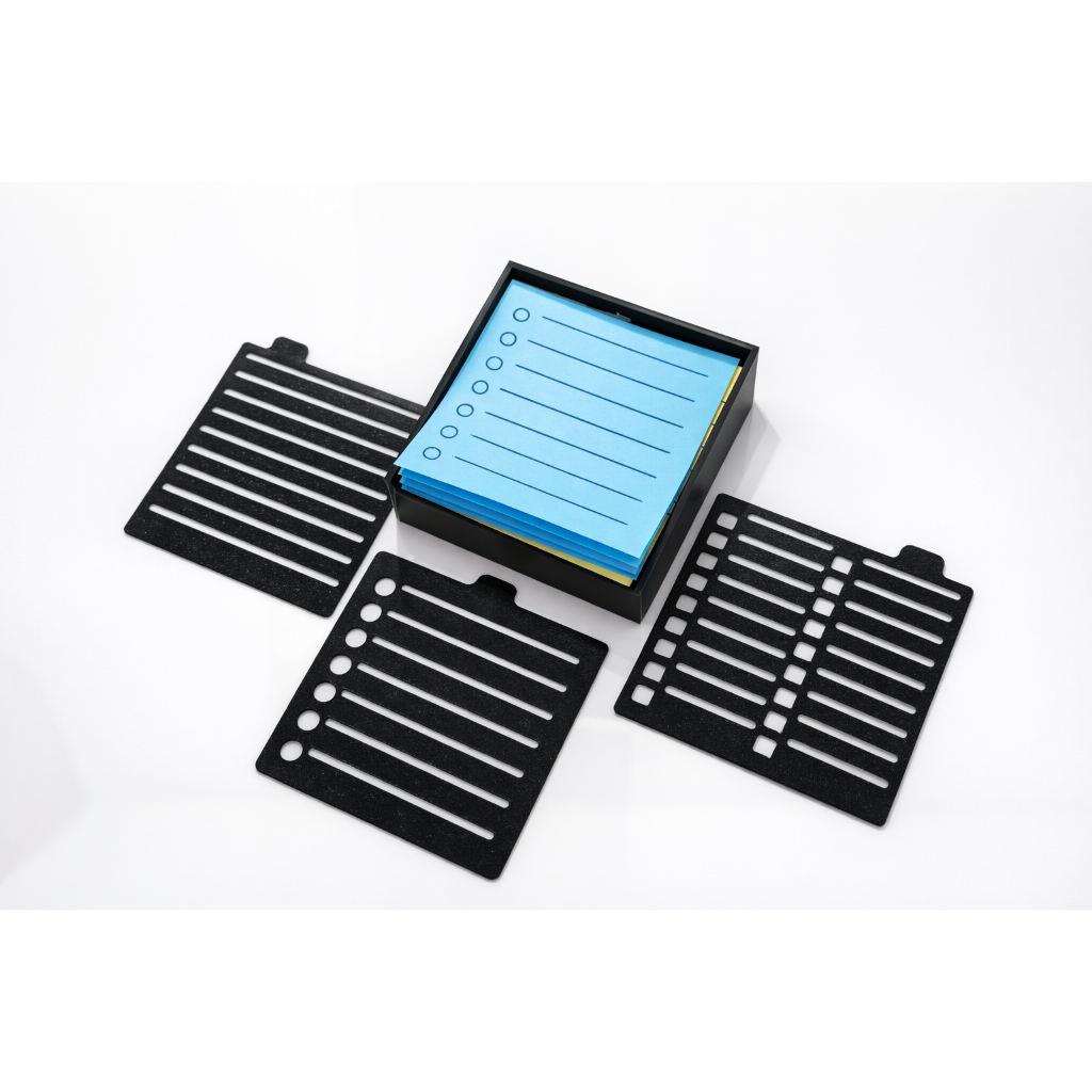 Suporte Bloco de Notas Post it Organizador com Gabarito de Escrita e Checklist Papelaria Criativa