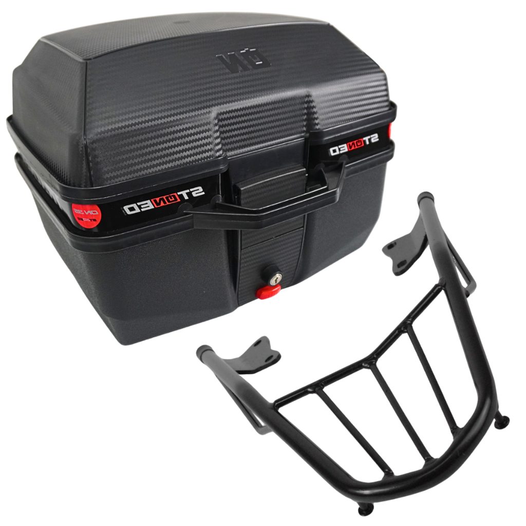 Bagageiro CB 300R 2009 a 2015 Preto Baú Stoned Tracker 35L C/ Base Instalação em Oferta na Shopee