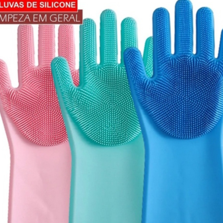 Luva Escova Esponja Magica De Silicone Limpeza Lavar Louça