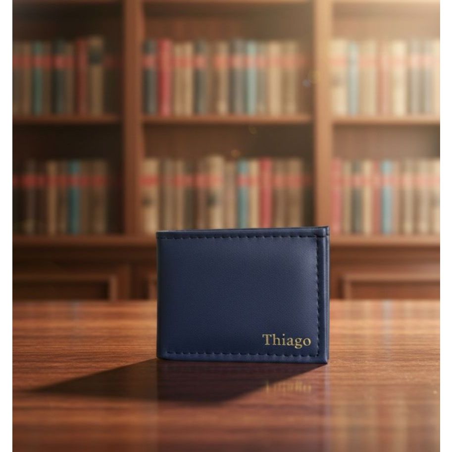 Mini Carteira Slim Masculina Porta Cartão e CNH Luxo Personalizada Com Nome Ou Inicial