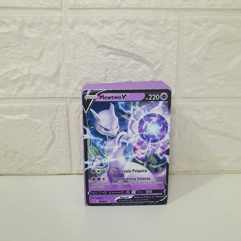 Caixinha lembrancinha Tema Pokémon Mewtwo festa infantil personalizada