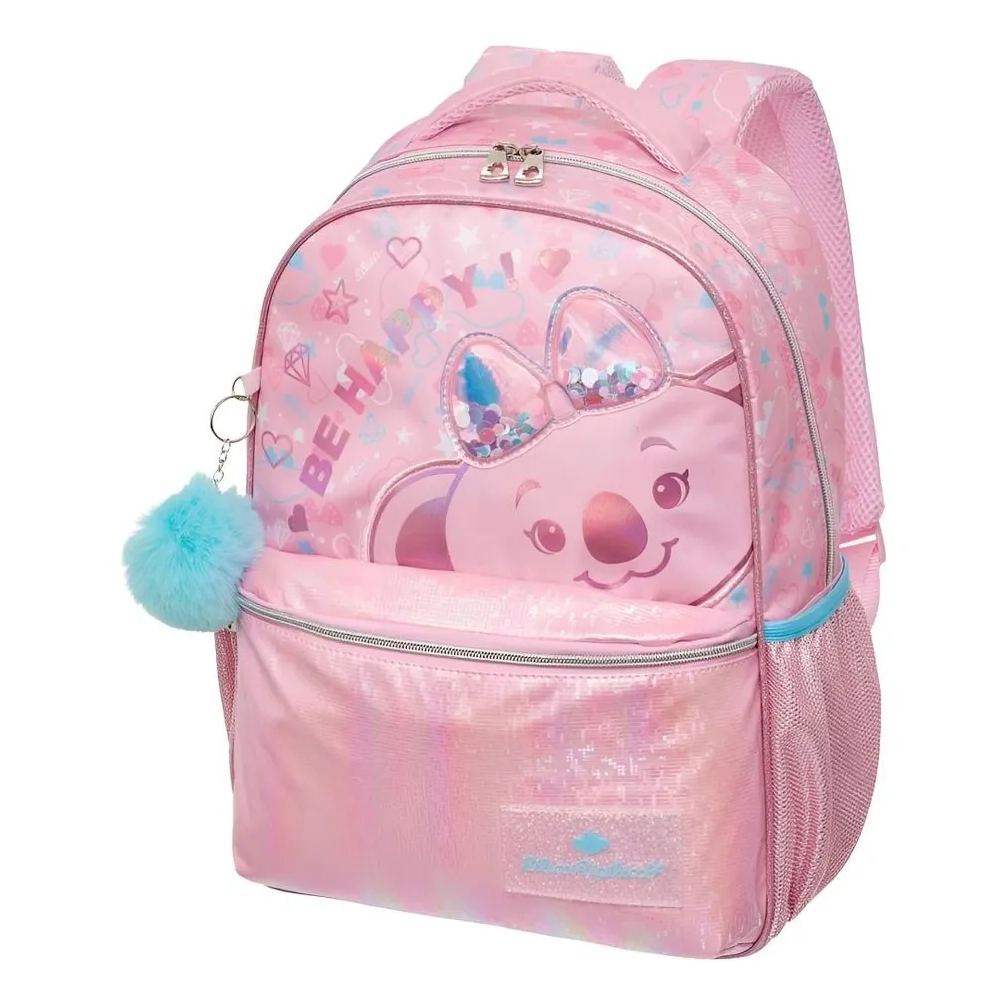 Mochila De Costas Escolar Lilica Ripilica Charming Rosa Com Pompom - Pacific