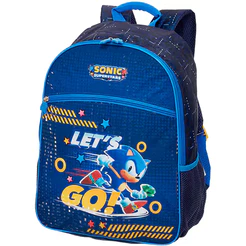 Mochila De Costas Escolar Sonic Let's Go Azul - Pacific ORIGINAL