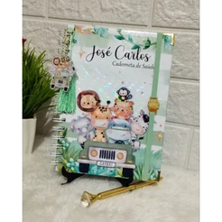 Caderneta de Vacinação Personalizada Menino Safari Baby com Nome Presente Enxoval Maternidade