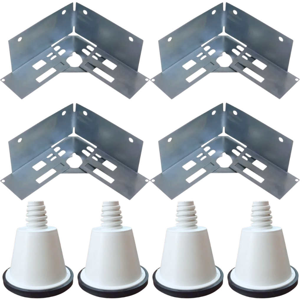 Kit Salva Gabinete Lavadora com Pé Nivelador Recupera Cantos 4 Unidades em Oferta na Shopee