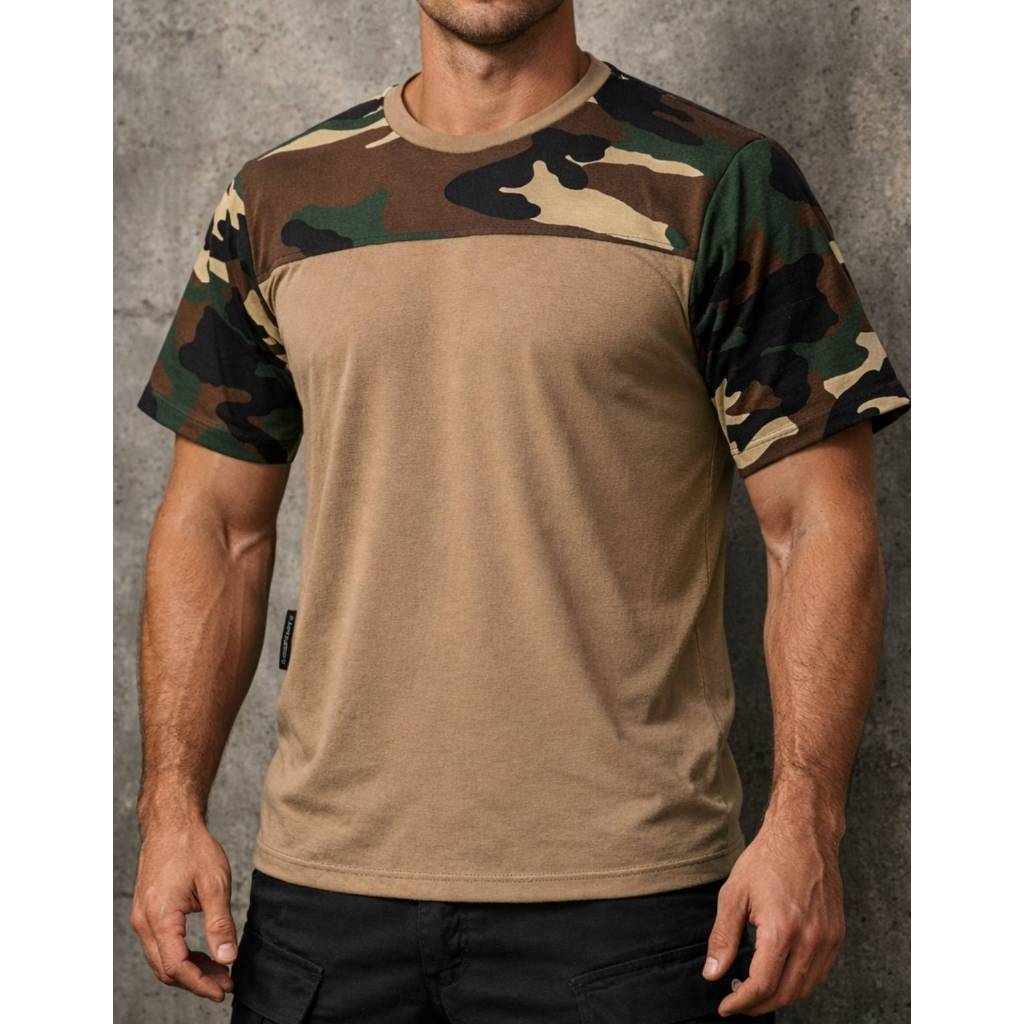 Camiseta Camuflada para Trilha Selva Floresta Mato Bushcraft Selva Tática Caminhada